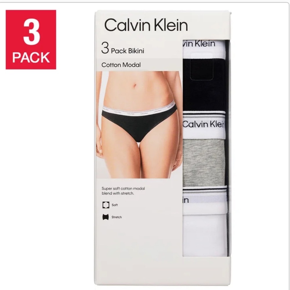 Calvin Klein Women’s Bikini, 3-pack Size Medium